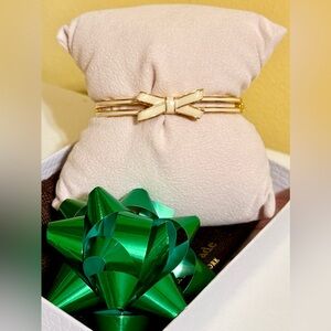 Kate Spade Cream Enamel Gold Bow Bracelet - Gift Ready! 🎁 ✨